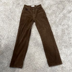 size 2 US cotton on brown cord straight jeans